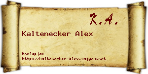 Kaltenecker Alex névjegykártya